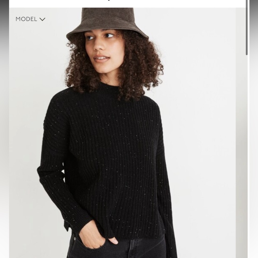 Madewell Donegal (Re) Sourced Cashmere Ribbed Mockneck Pullover